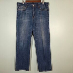 Lucky Brand Vintage Straight Jeans Mens 36x31 Blue Denim 100% Cotton 7MD1356